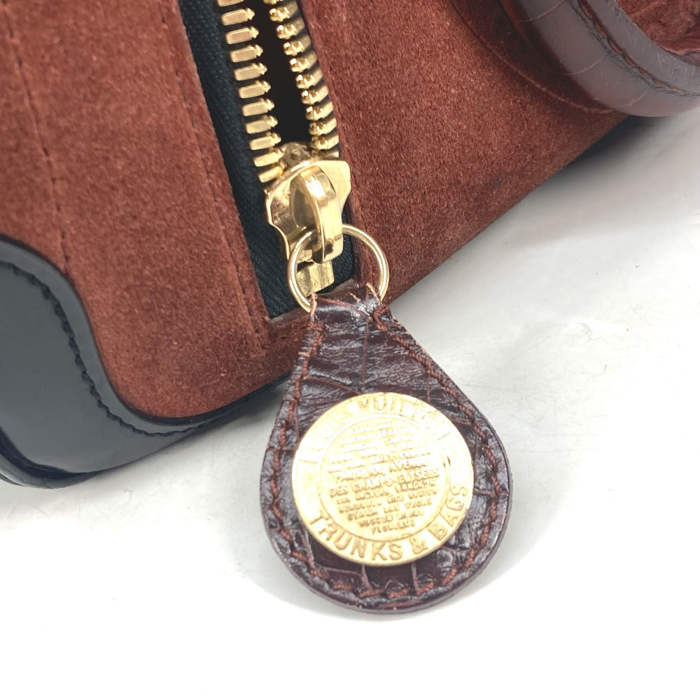 LOUIS VUITTON Handbag M95238 Leather / suede Brown Mini Boston Duffel bag Stamp bag PM Women Used Authentic