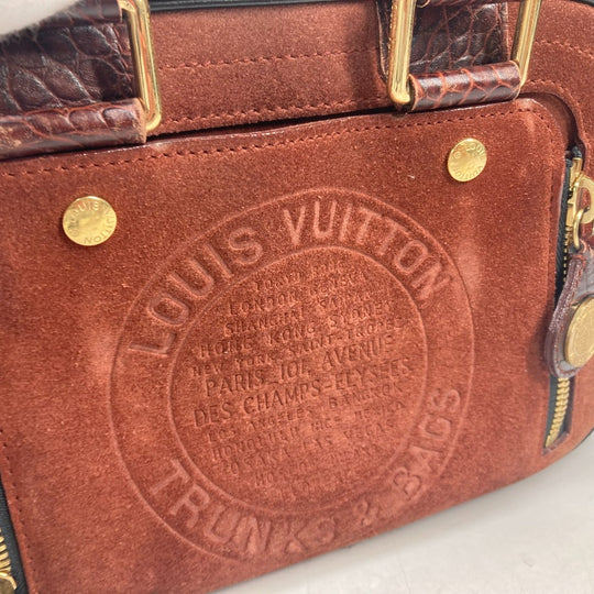 LOUIS VUITTON Handbag M95238 Leather / suede Brown Mini Boston Duffel bag Stamp bag PM Women Used Authentic