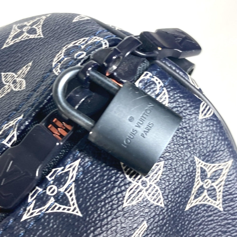LOUIS VUITTON Boston Duffel bag M43684 Monogram canvas Navy Monogram ink upside down Keepall bandouliere50