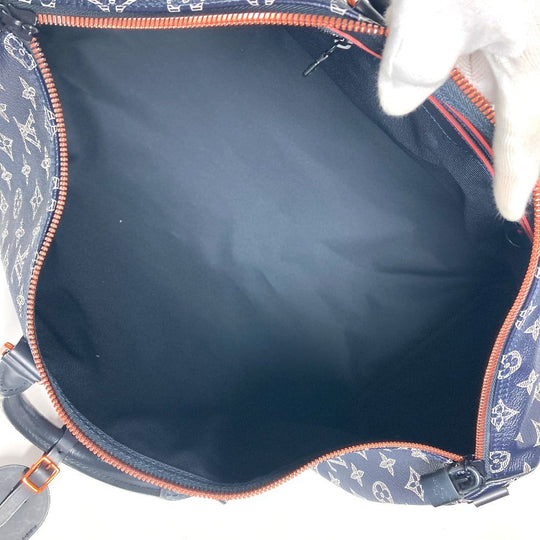 LOUIS VUITTON Boston Duffel bag M43684 Monogram canvas Navy Monogram ink upside down Keepall bandouliere50