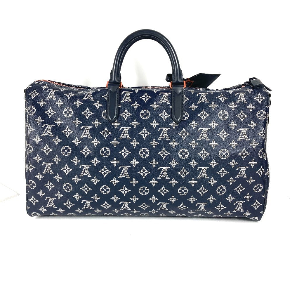 LOUIS VUITTON Boston Duffel bag M43684 Monogram canvas Navy Monogram ink upside down Keepall bandouliere50