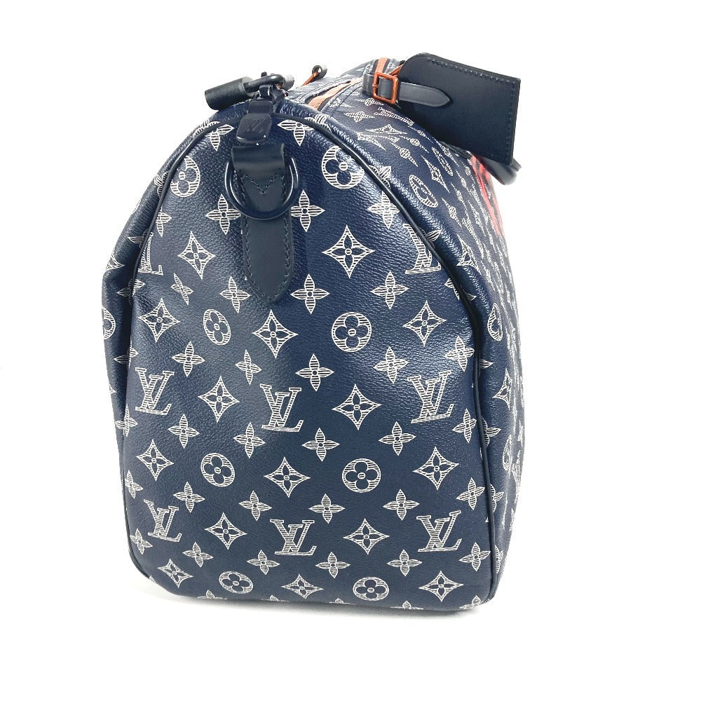 LOUIS VUITTON Boston Duffel bag M43684 Monogram canvas Navy Monogram ink upside down Keepall bandouliere50