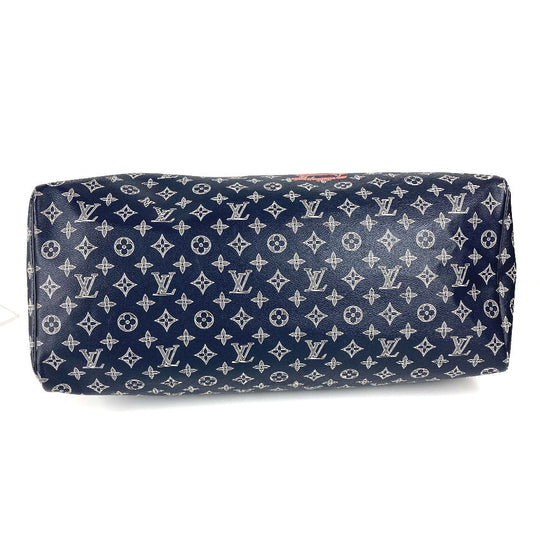 LOUIS VUITTON Boston Duffel bag M43684 Monogram canvas Navy Monogram ink upside down Keepall bandouliere50