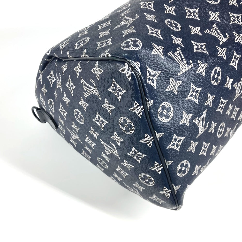 LOUIS VUITTON Boston Duffel bag M43684 Monogram canvas Navy Monogram ink upside down Keepall bandouliere50