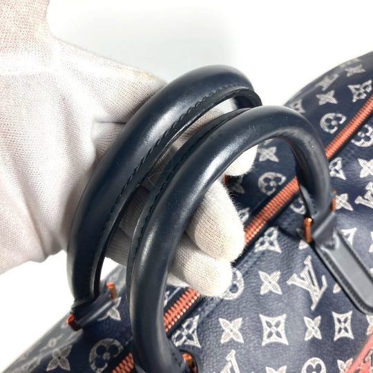 LOUIS VUITTON Boston Duffel bag M43684 Monogram canvas Navy Monogram ink upside down Keepall bandouliere50
