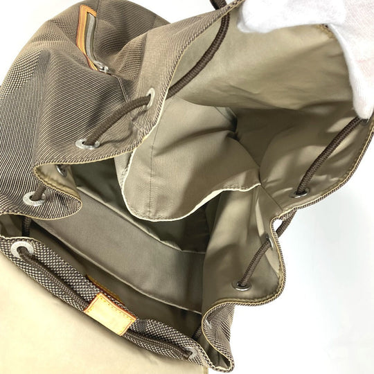 LOUIS VUITTON Backpack M93056 Damier Jean Canvas khaki Damier Jean Pionie mens Used Authentic
