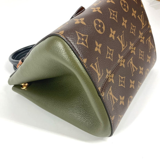 LOUIS VUITTON Handbag M45388 Monogram canvas, leather khaki Monogram Fold Tote PM Women Used Authentic