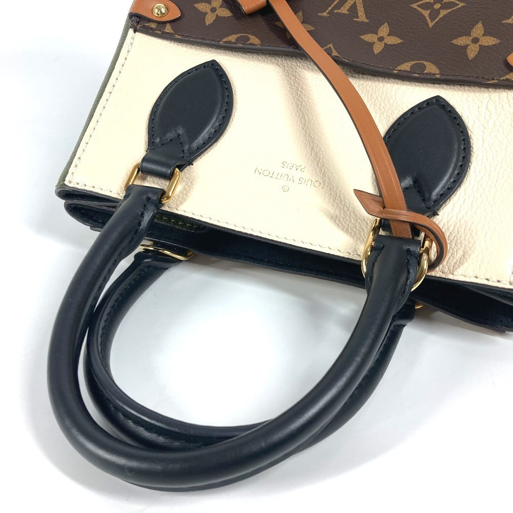 LOUIS VUITTON Handbag M45388 Monogram canvas, leather khaki Monogram Fold Tote PM Women Used Authentic