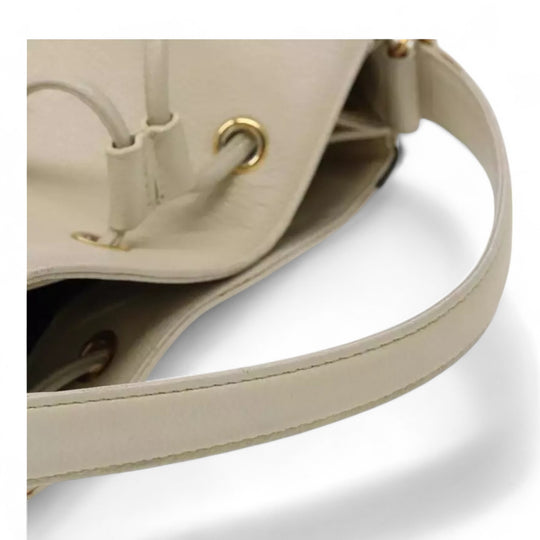 Saint Laurent Handbag Leather Cream Gold Women's Bag with Shoulder Strap