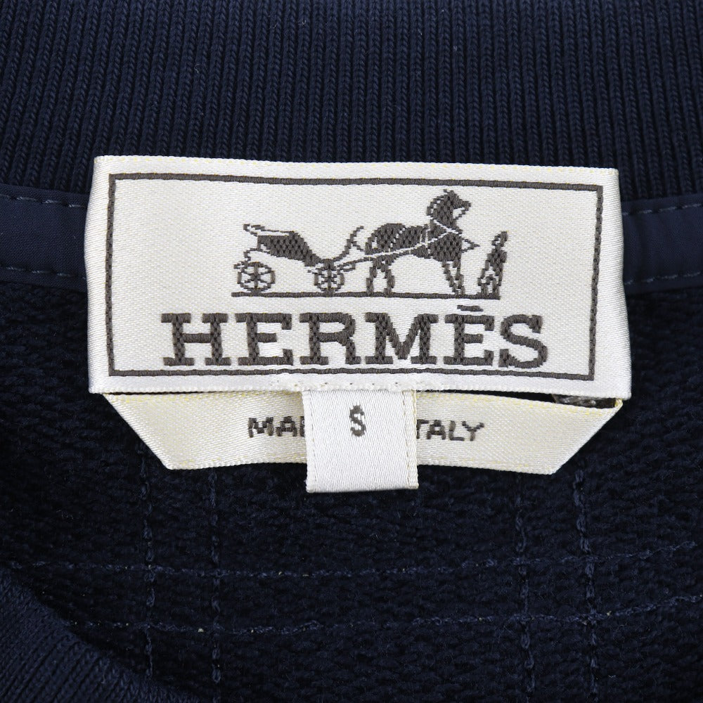 HERMES sweat cotton black Short sleeve mens S Used Authentic