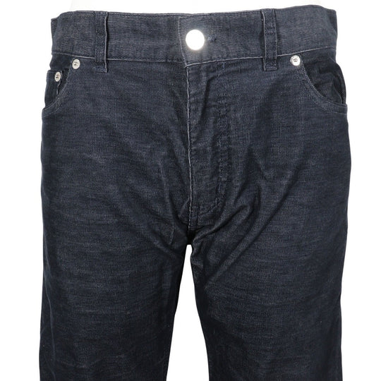 LOUIS VUITTON Pants Cotton, Polyester dark blue Corduroy Circle LV mens 32 Used Authentic
