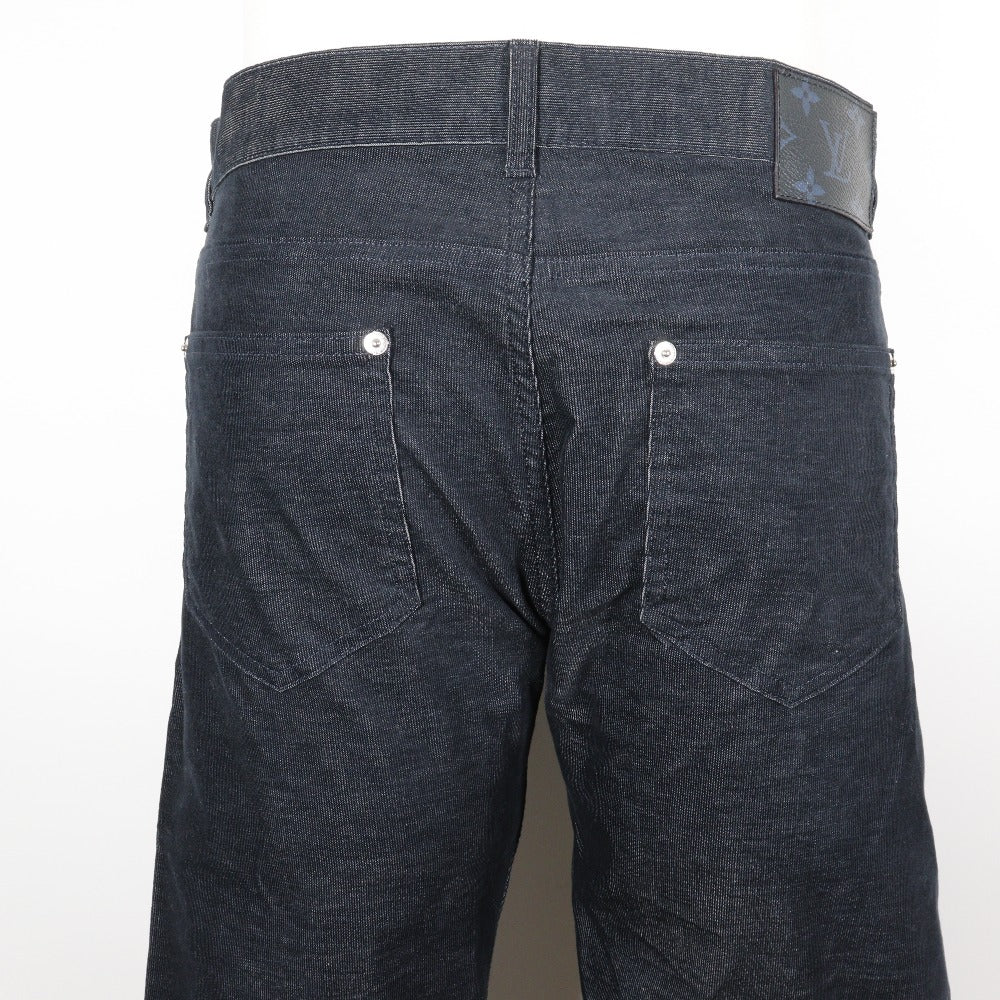 LOUIS VUITTON Pants Cotton, Polyester dark blue Corduroy Circle LV mens 32 Used Authentic