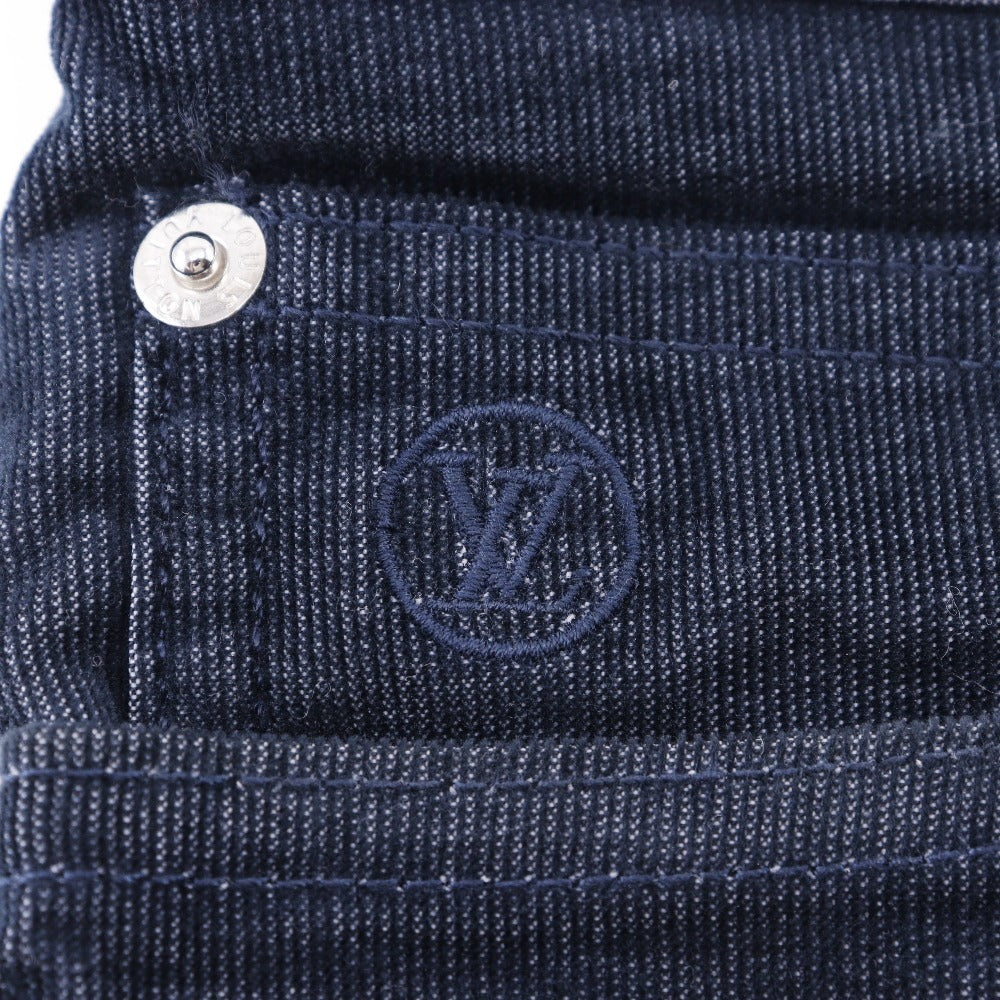LOUIS VUITTON Pants Cotton, Polyester dark blue Corduroy Circle LV mens 32 Used Authentic
