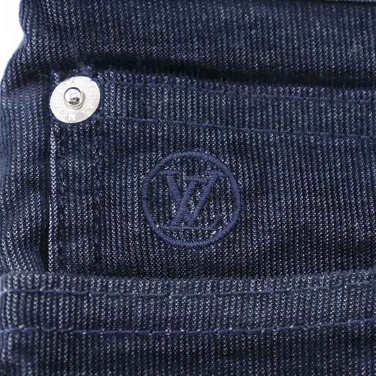 LOUIS VUITTON Pants Cotton, Polyester dark blue Corduroy Circle LV mens 32 Used Authentic