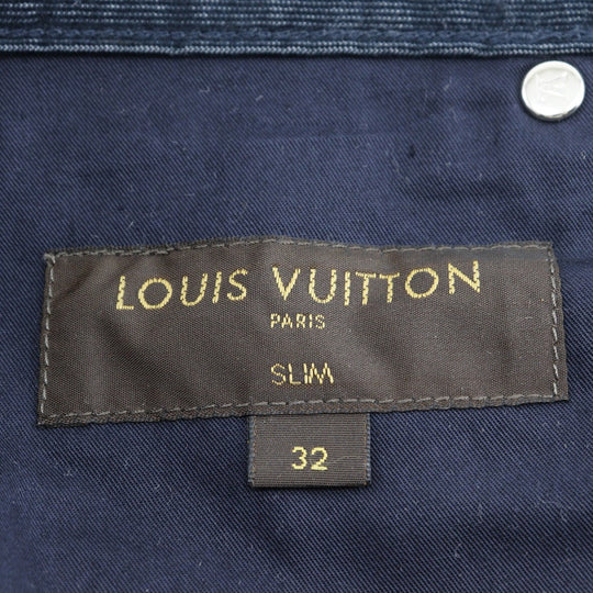 LOUIS VUITTON Pants Cotton, Polyester dark blue Corduroy Circle LV mens 32 Used Authentic