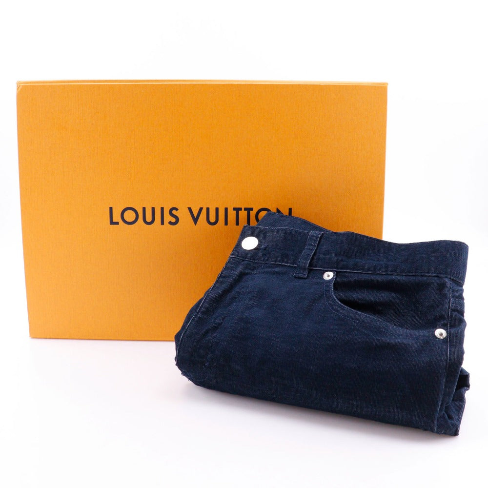 LOUIS VUITTON Pants Cotton, Polyester dark blue Corduroy Circle LV mens 32 Used Authentic