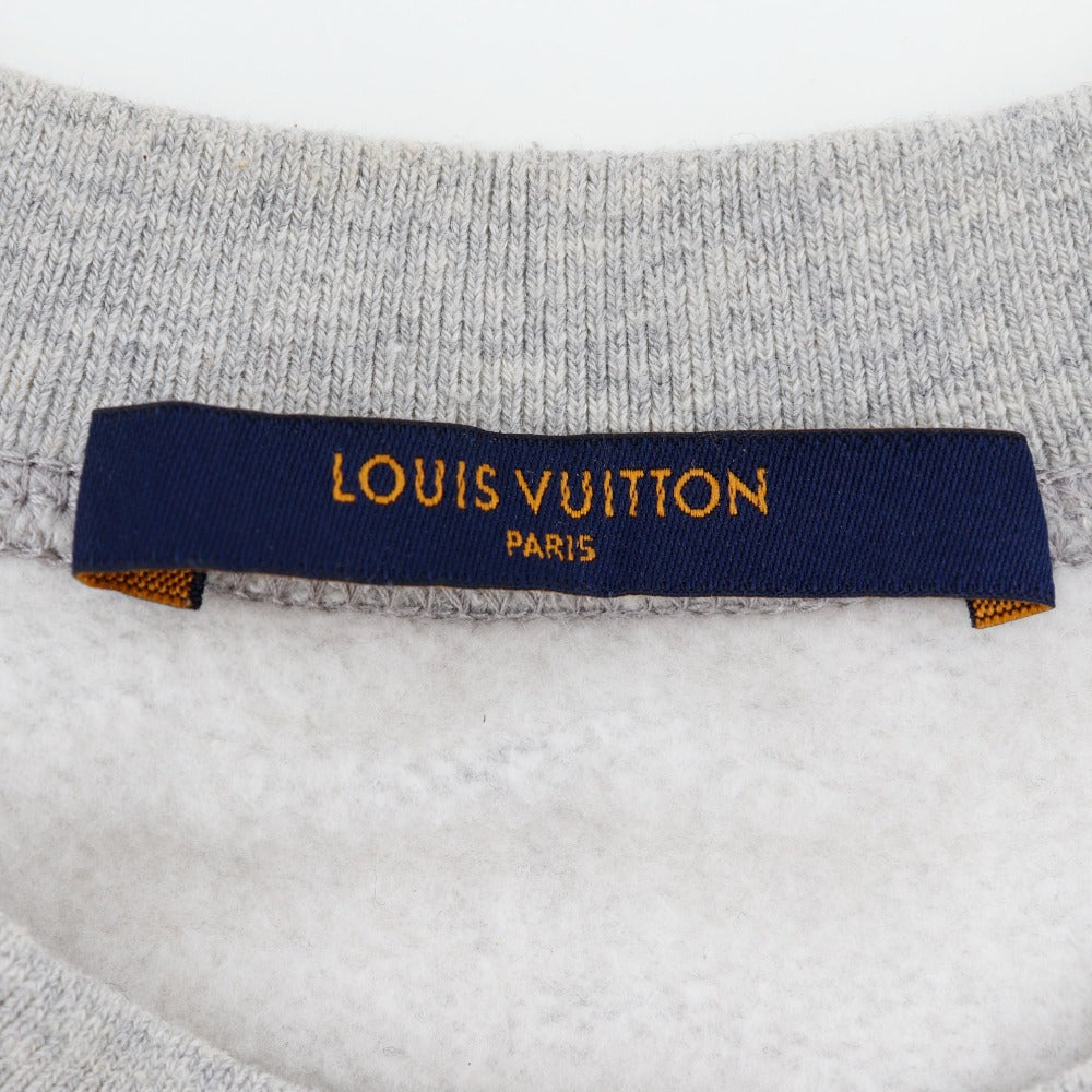 LOUIS VUITTON sweat RM182M GVR HFY05W cotton gray 18AW trainer Up side down mens S Used Authentic