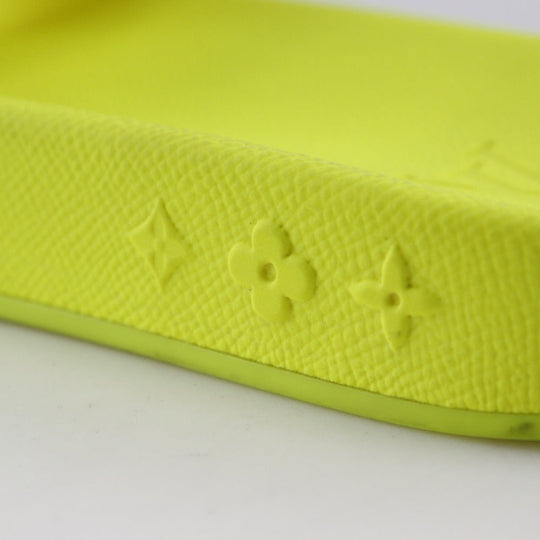 LOUIS VUITTON Sandals rubber yellow 22Stainless Steel Shower sandals Waterfront line mens 8 Used Authentic