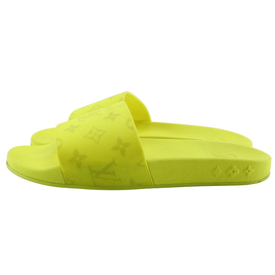 LOUIS VUITTON Sandals rubber yellow 22Stainless Steel Shower sandals Waterfront line mens 8 Used Authentic