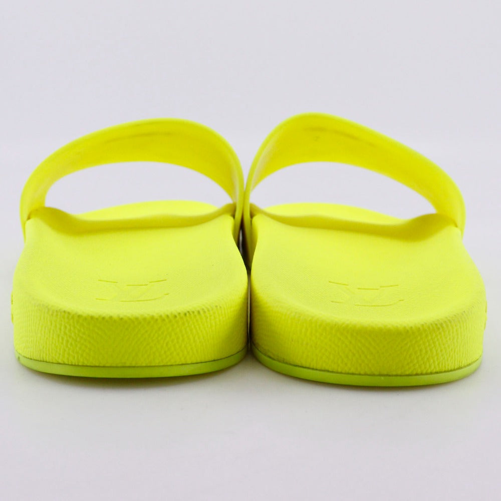 LOUIS VUITTON Sandals rubber yellow 22Stainless Steel Shower sandals Waterfront line mens 8 Used Authentic