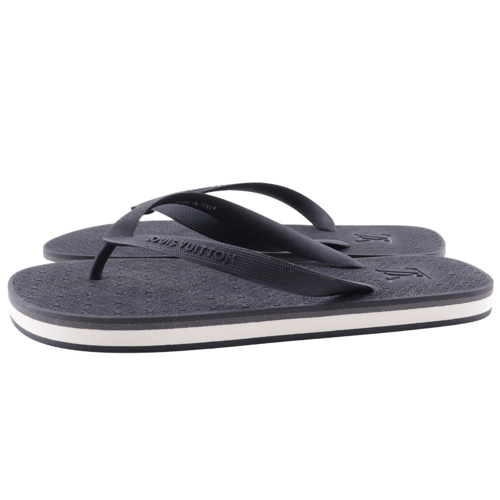 LOUIS VUITTON Sandals rubber black Monogram Thong sandals Beach sandals mens 8 Used Authentic