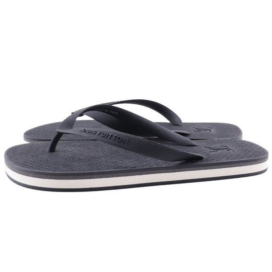 LOUIS VUITTON Sandals rubber black Monogram Thong sandals Beach sandals mens 8 Used Authentic