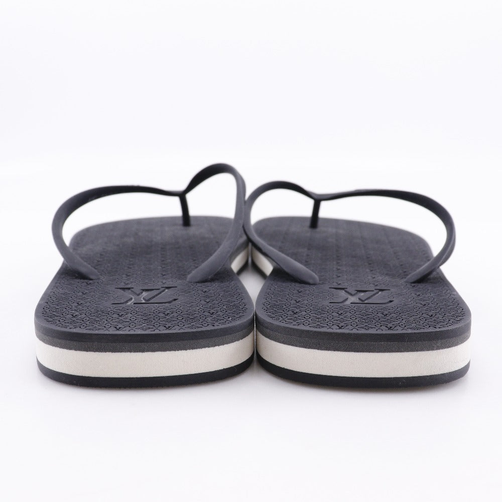 LOUIS VUITTON Sandals rubber black Monogram Thong sandals Beach sandals mens 8 Used Authentic
