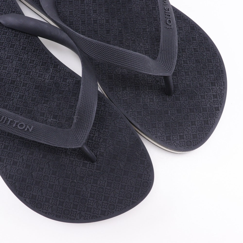LOUIS VUITTON Sandals rubber black Monogram Thong sandals Beach sandals mens 8 Used Authentic