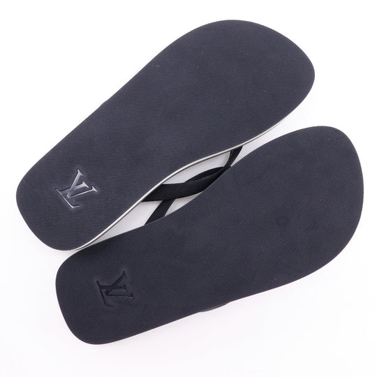 LOUIS VUITTON Sandals rubber black Monogram Thong sandals Beach sandals mens 8 Used Authentic
