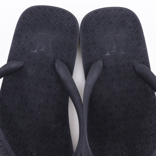 LOUIS VUITTON Sandals rubber black Monogram Thong sandals Beach sandals mens 8 Used Authentic
