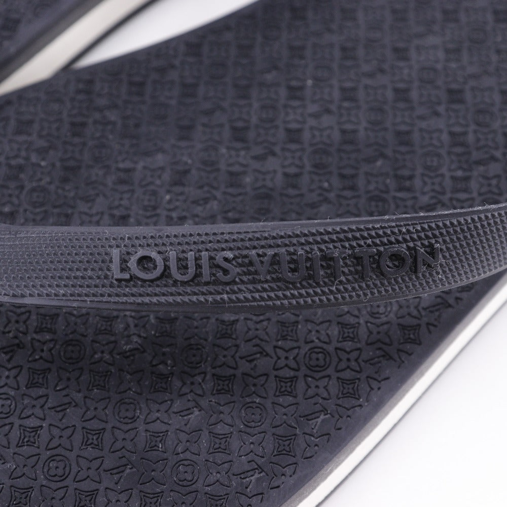 LOUIS VUITTON Sandals rubber black Monogram Thong sandals Beach sandals mens 8 Used Authentic