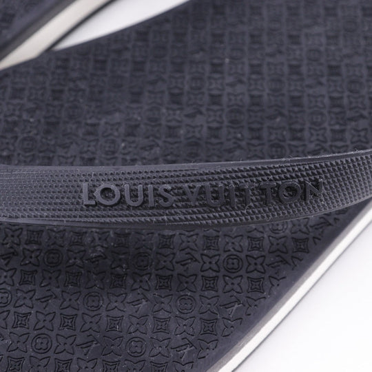 LOUIS VUITTON Sandals rubber black Monogram Thong sandals Beach sandals mens 8 Used Authentic