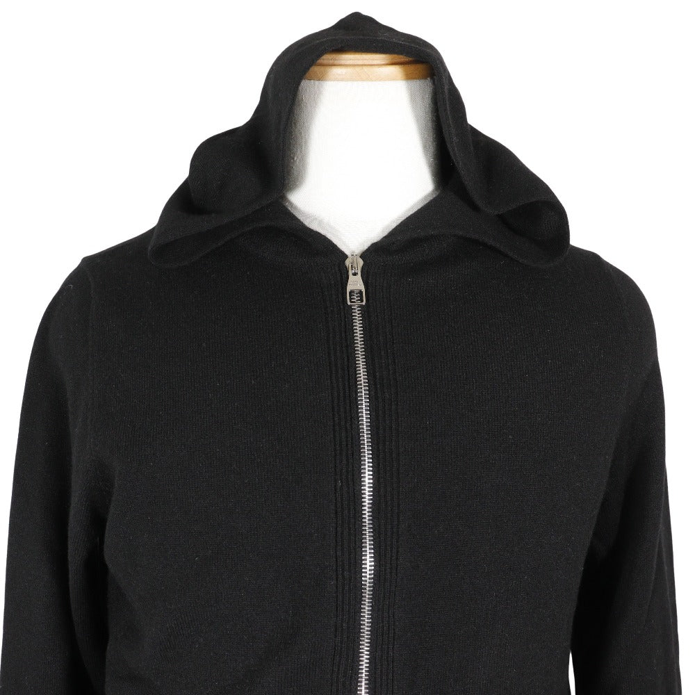 LOUIS VUITTON Hoodie cashmere black Circle LV Zip-up knit hoodie mens XS Used Authentic