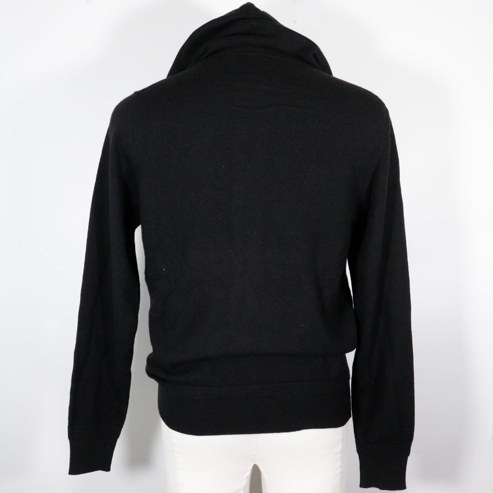LOUIS VUITTON Hoodie cashmere black Circle LV Zip-up knit hoodie mens XS Used Authentic
