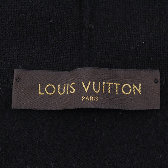 LOUIS VUITTON Hoodie cashmere black Circle LV Zip-up knit hoodie mens XS Used Authentic