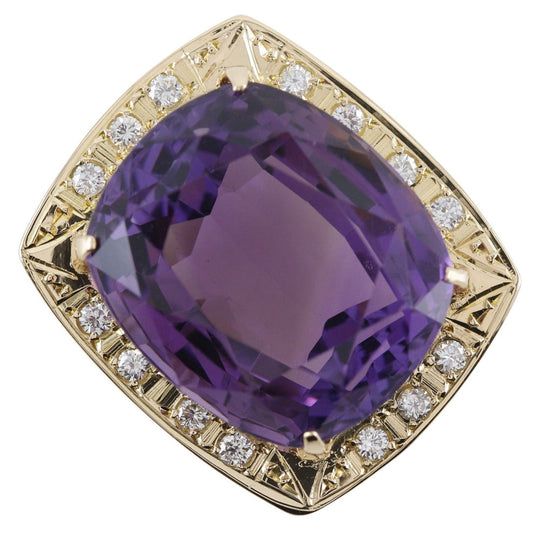 JEWELRY Pendant top K18 Yellow Gold, Amethyst purple 2WAYPendant Top Women Used Authentic