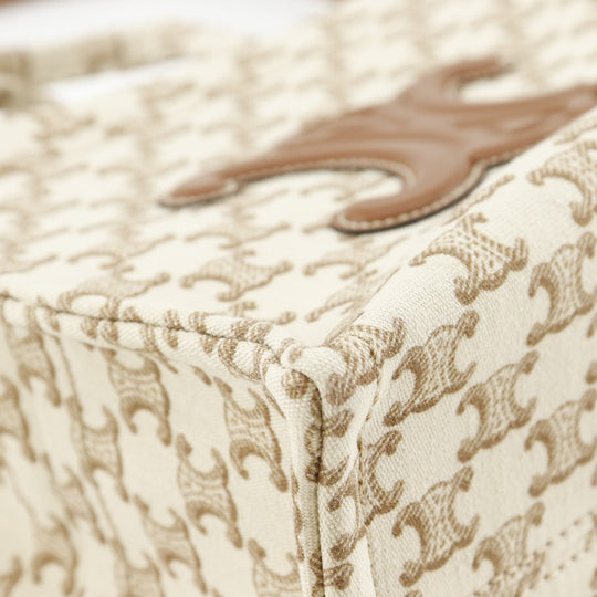 CELINE Handbag 19916 2EZ6 01BC canvas beige 2WAYShoulder Triomphe Small Hippo Thais Women Used Authentic