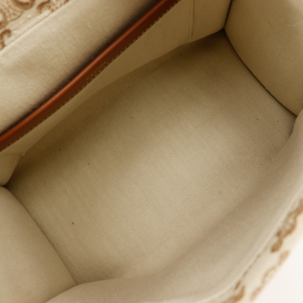 CELINE Handbag 19916 2EZ6 01BC canvas beige 2WAYShoulder Triomphe Small Hippo Thais Women Used Authentic