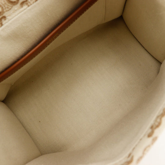 CELINE Handbag 19916 2EZ6 01BC canvas beige 2WAYShoulder Triomphe Small Hippo Thais Women Used Authentic