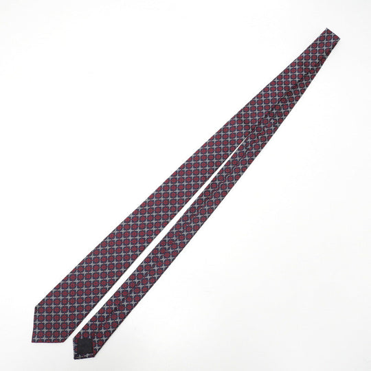 GUCCI tie silk Navy / Red mens Used Authentic