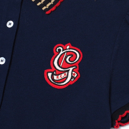 GUCCI one piece cotton Navy Girls 12 Used Authentic