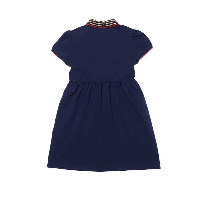 GUCCI one piece cotton Navy Girls 12 Used Authentic