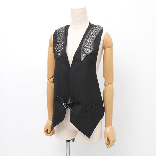 LOUIS VUITTON Vest 95% wool, 5% silk black Women 36 Used Authentic