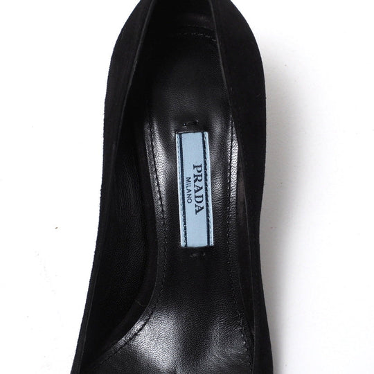 PRADA pumps 1I170I leather black Women 34 Used Authentic