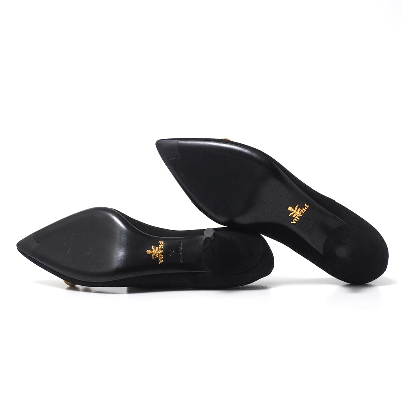 PRADA pumps 1I170I leather black Women 34 Used Authentic