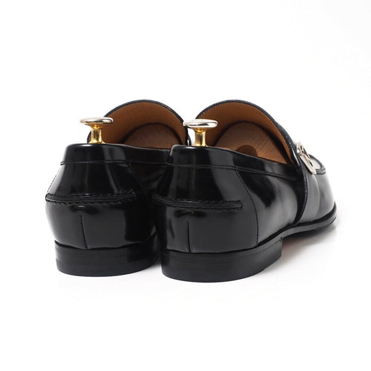 GUCCI loafers 233506 leather black mens 7 Used Authentic