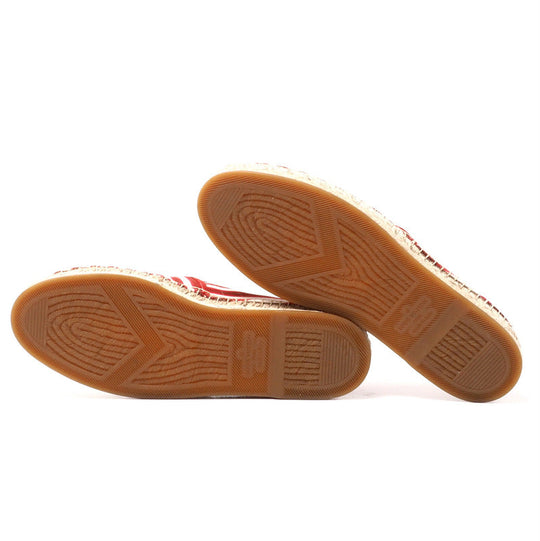 LOUIS VUITTON Slip-on canvas Red x white mens 7 Used Authentic