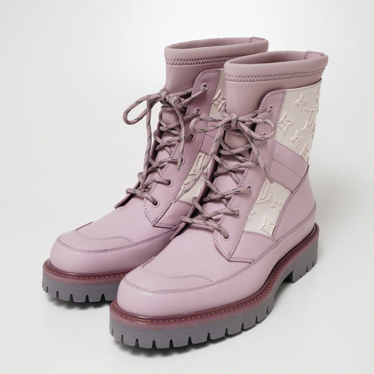 LOUIS VUITTON boots BM1119 leather Pink / White mens 7 Used Authentic