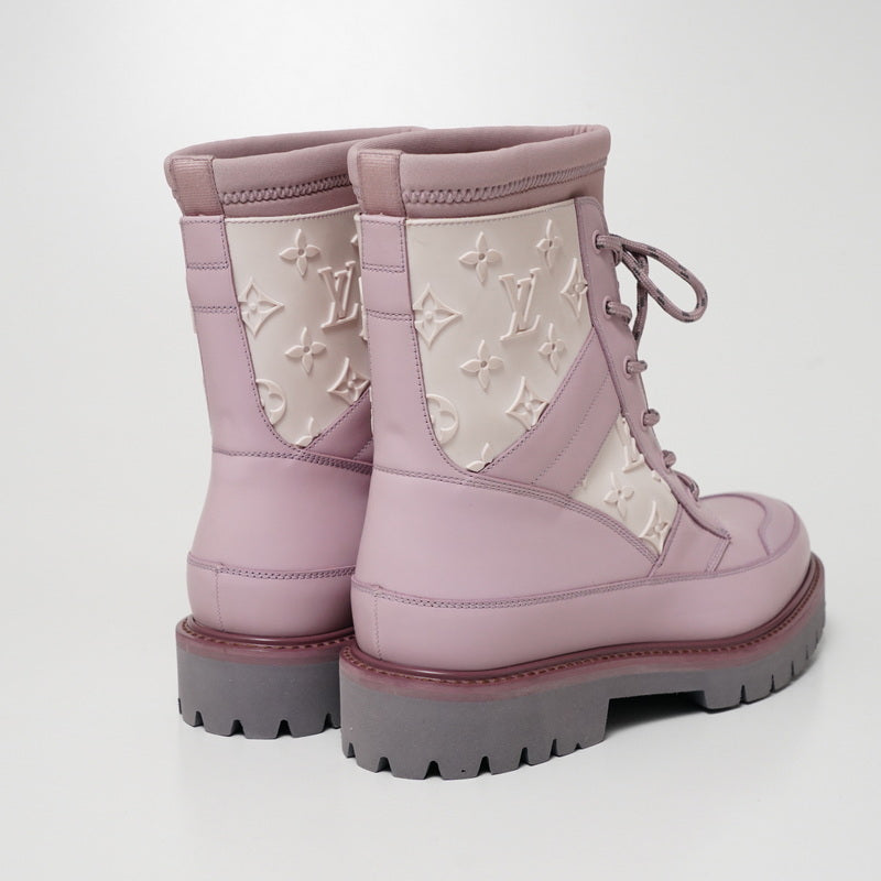 LOUIS VUITTON boots BM1119 leather Pink / White mens 7 Used Authentic