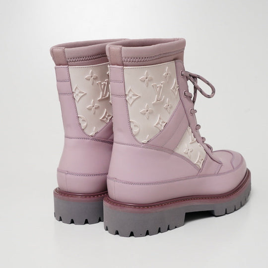 LOUIS VUITTON boots BM1119 leather Pink / White mens 7 Used Authentic